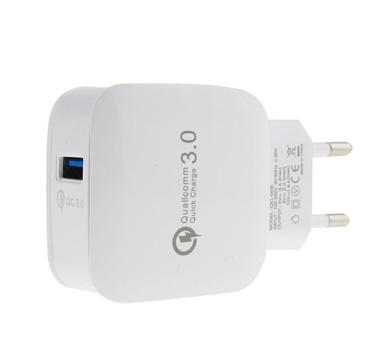 Hot sale US/EU plug Qc3.0 usb adapter mobile phone charger travel with CE,ROHS,FCC